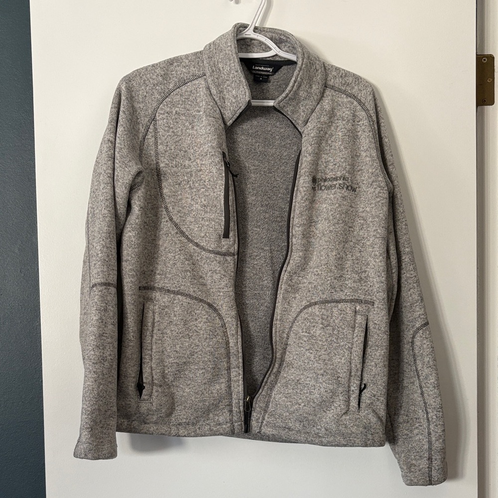 Philadelphia Flower Show Lands' End Light Gray Men's Fleece Jacket
